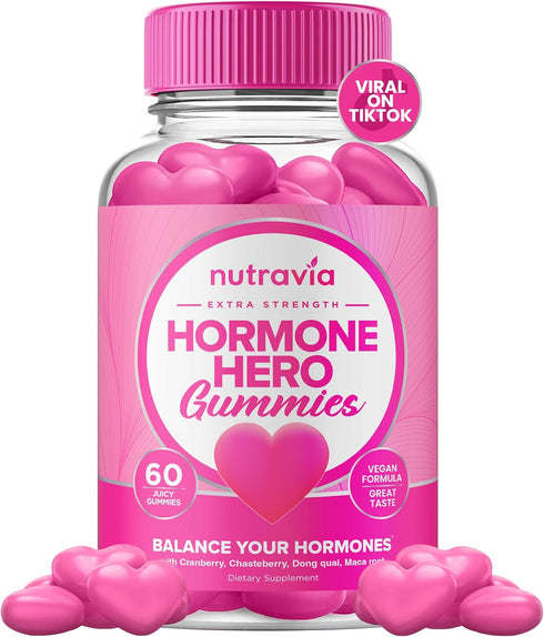 Nutravia Hormone Balance For Women Gummies + PMS Relief Supplement - Supports Mood