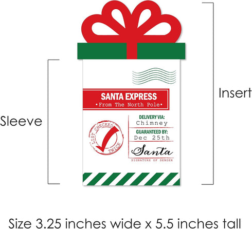 Set 8 Big Dot of Happiness Santa's Special Delivery - From Santa Claus Christmas Money and Gift Card Sleeves - Nifty