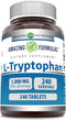 Amazing Formulas L-Tryptophan 1000mg Tablets Supplement - Non-GMO, Gluten Free, Made in USA (240 Count)