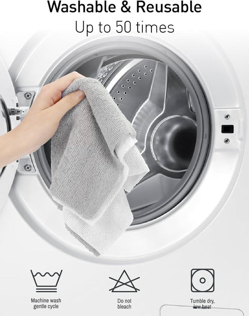Microfiber Cleaning Cloth Roll - 75 Pack, 12" x 12", Reusable Washable Rags (Grey), Tear Away Towels