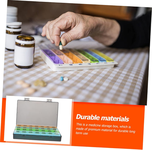 Large Portable Pill Organizer - Durable Weekly Medicine Dispenser