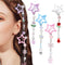 Star Hair Clips - 4 PCS 2000s Y2K Silver Star Barrettes, Non Slip Metal Snap Hair Accessories