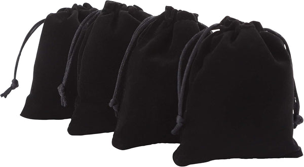 KAOYOO 50pcs Drawstring Velvet Gift Bags, 2.8"x3.5"/7cmx9cm for Wedding, Birthdays, Christmas Jewelry Packing