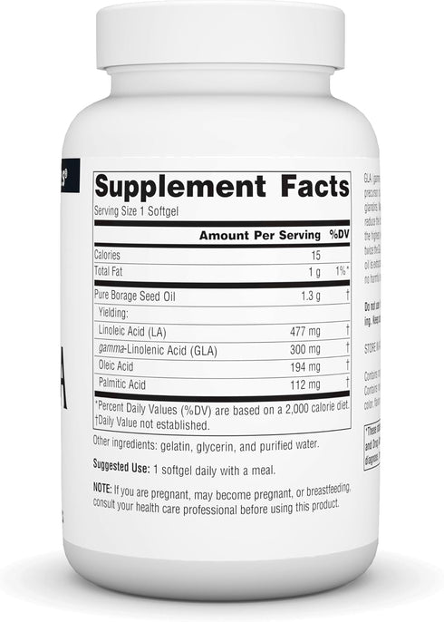 Source Naturals Mega-GLA 300 Borage Seed Oil, Hexane-Free, 60 Softgels