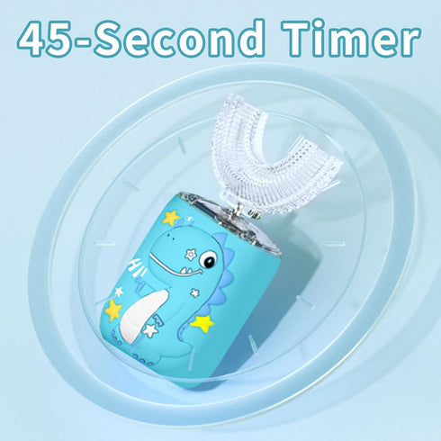 PVOGRT 4 6 IPX7 360 Age8-15 Kids Electric U Shaped Toothbrush,Kids Dinosaur Sonic Full Mouth Toothbrush with Soft Brush