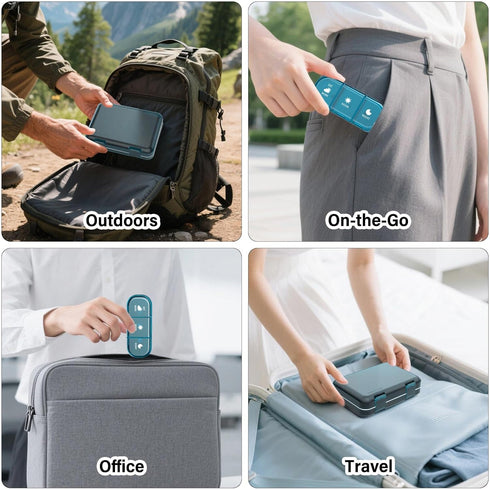 Vikie 3 (3x7 Weekly Pill Organizer Times a Day, Morn NOON Night, BPA-Free, Portable & Moisture-Proof for Pills