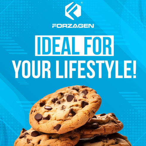Forzagen Vegan Protein Cookies 12-Pack - Chocolate Chip Flavor, Low Carb Protein Treats, Healthy Snacks, 10g Protein