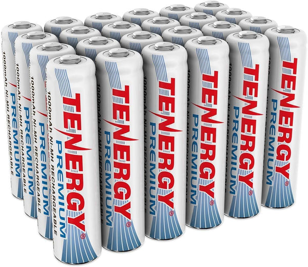 Tenergy Premium Rechargeable AAA Batteries, 24 Pack, High Capacity 1000mAh NiMH