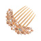 Women Rhinestone Inlaid Flower Hair Comb, Hairpin Barrette Accessory, Perfect Mother's Day Gift (Champagne).
