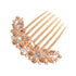 Women Rhinestone Inlaid Flower Hair Comb, Hairpin Barrette Accessory, Perfect Mother's Day Gift (Champagne).