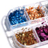 Holographic Nail Art Glitters, 6 Grids Nail Foil Flakes, Sparkly Aluminum Foil Flake Sequins for Nail Design