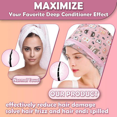 Heat for Deep Conditioning - Electric Hair Steamer, Intelligent Temperature Control Hair Care Hat for Home Use