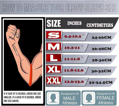 Elbow Sleeves (Pair) - Support for Cross Training, Weightlifting, Powerlifting, Basketball, Tennis, X-Large
