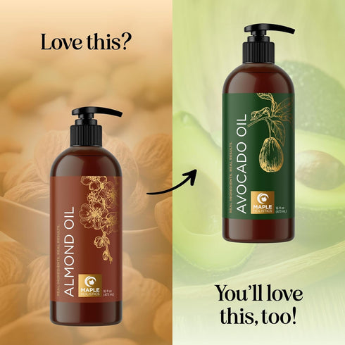 Cold Pressed Sweet Almond Oil - 16oz Pure Sweet Almond Oil for Skin Care and Moisturizing Body Oil
