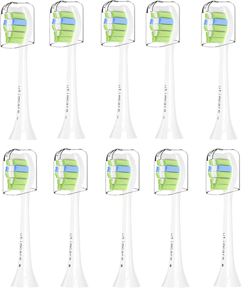 Replacement Toothbrush Heads - Compatible with Philips Sonicare Electric Toothbrush, White, 10 Pack Refills