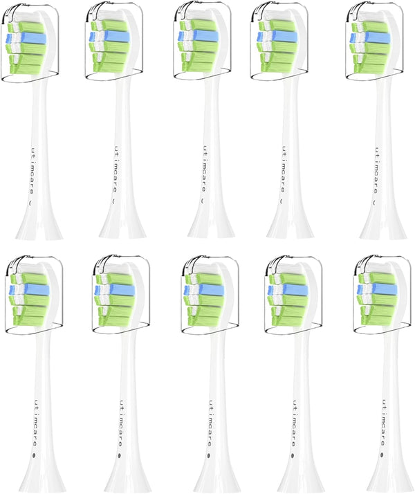 Replacement Toothbrush Heads - Compatible with Philips Sonicare Electric Toothbrush, White, 10 Pack Refills