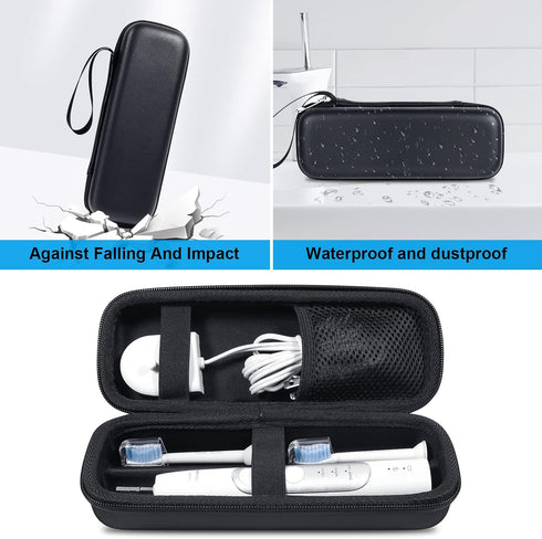 Toothbrush Hard Travel Case Compatible with Philips Sonicare Protectiveclean 4100, 5100, 6100, 6500, Fits Oral-B Pro