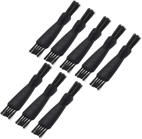 MECCANIXITY Shaver Cleaning Brush Tools: Double-Sided Black with 2 Inch Plastic Handle for Home and Office, 8 Pack.