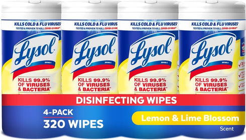 Lysol Disinfectant Wipes, Multi-Surface Antibacterial Cleaning Wipes, For Disinfecting and Cleaning, Lemon