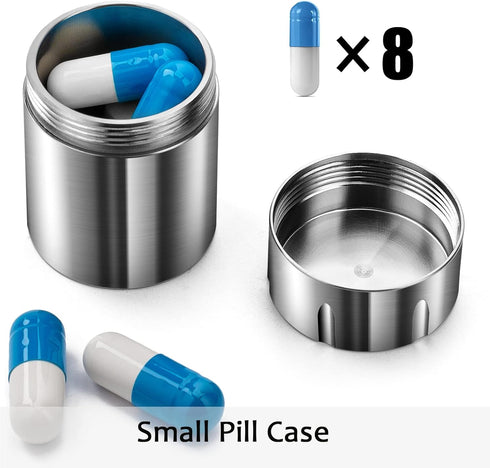 TISUR Metal Pill Holder with Keychain - Premium Titanium Design