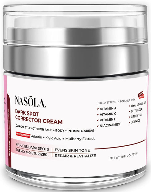 Dark Spot Corrector Cream for Face & Body, Natural Skincare with Kojic Acid & Mulberry, 1.85 Fl Oz