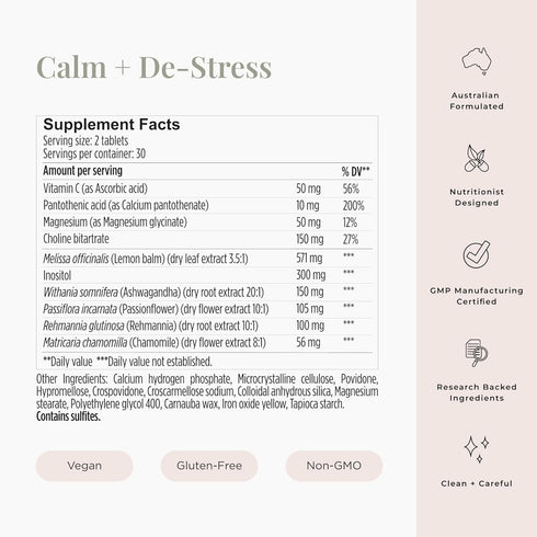 JSHealth Calm + Destress Supplement - 60 Capsules