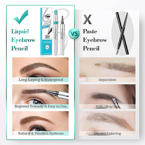 Eyebrow Microblading Pen, Long-Lasting Waterproof Natural Eyebrow Hair, Light Brown