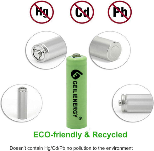 GEILIENERGY NiMH AA 600mAh 1.2V Rechargeable Batteries, 20 Pack for Solar Lights