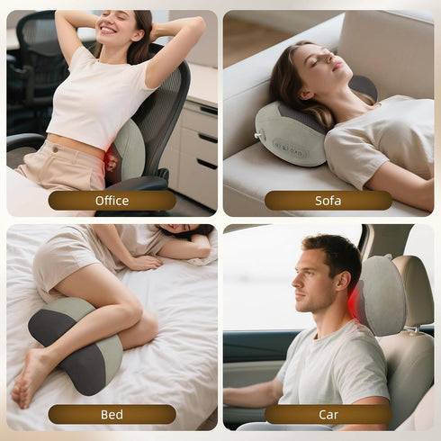 Shiatsu Back Massager with Heat, Neck Pillow for Pain Relief, Shoulder and Lumbar Support Cushion, Cervical Massage Pad