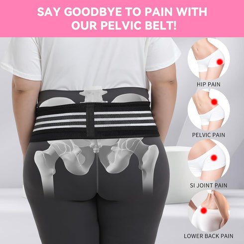 Sacroiliac SI Joint Hip Belt for Men & Women, Adjustable Lumbar Pain Relief, XXL