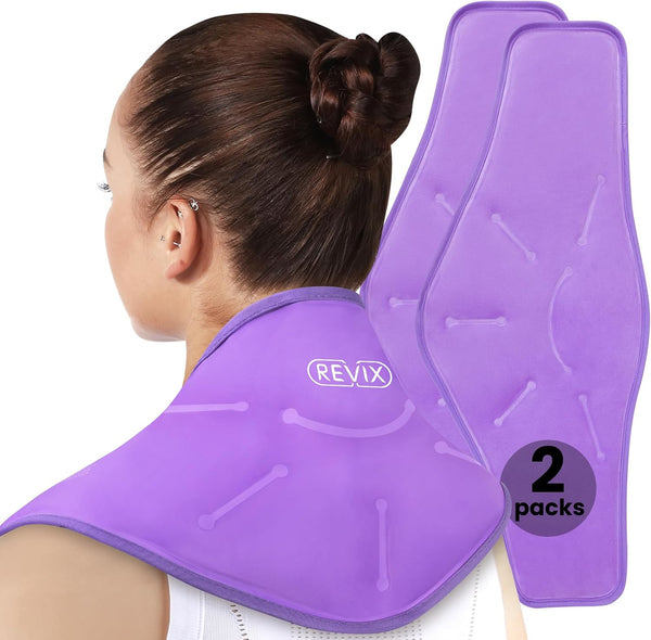 REVIX XL Ice Packs for Neck Pain Relief, Reusable Gel Cold Packs for Injuries, Hot Cold Compress for Neck and Shoulders