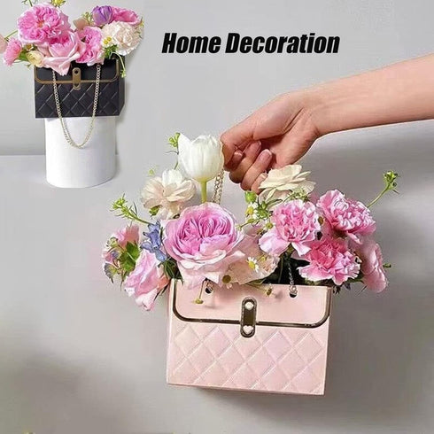 Wazoci 4pcs Paper Flower Bags for Bouquets, Flower Boxes for Arrangements, Paper Flower Gift Bags with Handles Florist