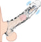 KVEVU Reusable Penis Sleeve with Vibrator Penis Ring,3.6 inch Clear Penis Sleeve Cock