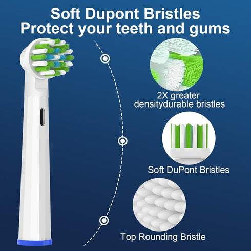 Replacement Toothbrush Heads, Compatible with Oral B Braun Pro 1000 Smart 1500, 16PC Electric Clean Brush Heads