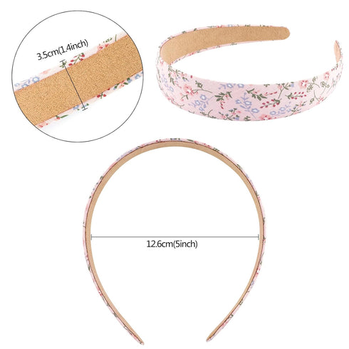 VELSCRUN 7 Pcs Headbands for Women, Fashion Pink Solid Non-Slip Hair Bands, Pearl Headband