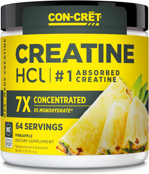 Creatine HCl Powder - Muscle, Cognitive, Cellular Energy Support, No Bloating or Cramps, USA Made & NSF Certified,