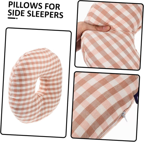 MAGICLULU Ear Hole Pillow for Elderly Nursing Portable Side Sleeping Pillow with Ear Hole Soft Memory Foam for Office