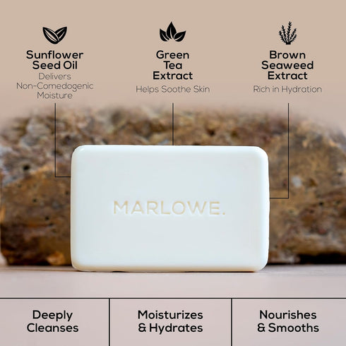 MARLOWE. No. 105 Bar Soap for Men, 7 oz Moisturizing Body Soap with Natural Extracts, Original Sage & Fir Scent
