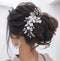 Latious Silver Flower Bride Wedding Hair Vine, Rhinestone Bridal Hairpiece for Women and Girls