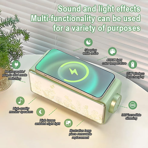 Machine-4 in1 4 White Noise Sound Night Light Sound Machine for Sleep, Sound Machine/Light-up Painting/Bluetooth