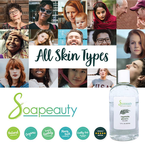 Soapeauty VEGETABLE GLYCERIN USP Grade Non-GMO Natural, Cosmetic Products for Skin, Hair Care, Soap Making, 5 oz