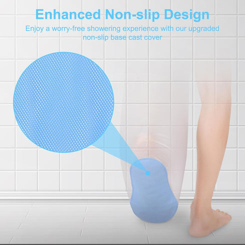 Non-Slip Cast Covers for Shower Leg Adult Short Leg Cast Bag Keep Bandage Dry Reusable Shower Boots for Foot, Knee