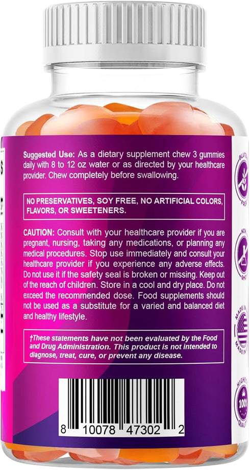 Gummies 7g 60 Count (2 Pack) Vitamatic Prebiotic Fiber for Digestive Health & Regularity, Extra Strength, Fiber per