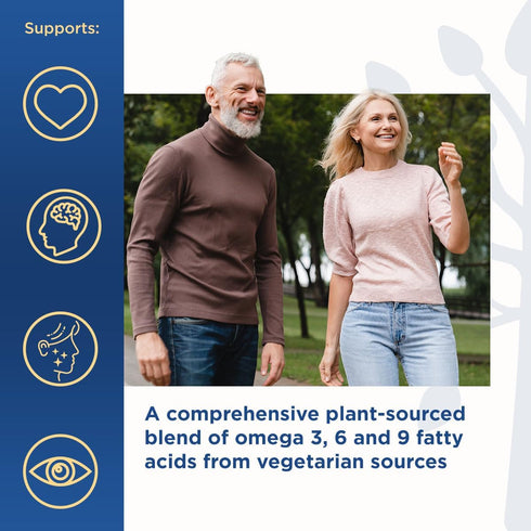 Purity Products Omega 3-6-9 Vegan and Vegetarian Formula - “5 in 1” Essential Fatty Acid Complex, 60 Count