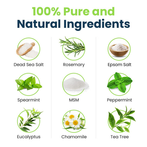 Tea Tree Oil Foot Soak with Epsom Salt, 16 oz - For Toenail Repair, Athletes Foot, Spa Care