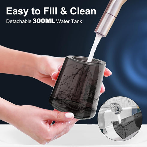 Water Dental Flosser Pick for Teeth: 4 Modes, Cordless Portable, Rechargeable 300ML IPX7 Waterproof Oral Irrigator