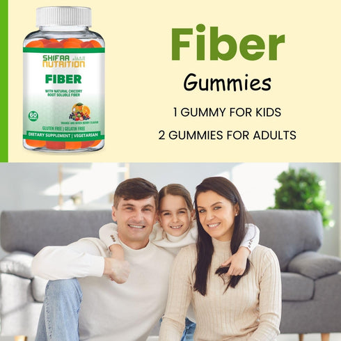 Halal & Gluten Free Fiber Gummies for Kids & Adults | 60 Gummies | 3g, 30-60 Servings | Vegan Prebiotic, Non-GMO