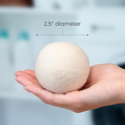 S&T INC. XL New Zealand Wool Dryer Balls, Natural White Fabric Softener for Laundry, 2.9 in, 6 Pack