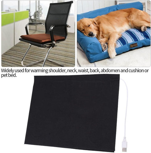 Heating Pad, 5V USB Washable Super Large Carbon Fiber Electric Cloth for Neck, Back, Stomach, Black
