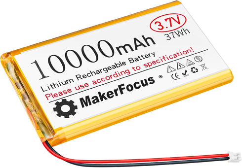 MakerFocus 3.7V LiPo Battery 10000mAh Lithium Rechargeable with Integrated Protective Board for Raspberry Pi